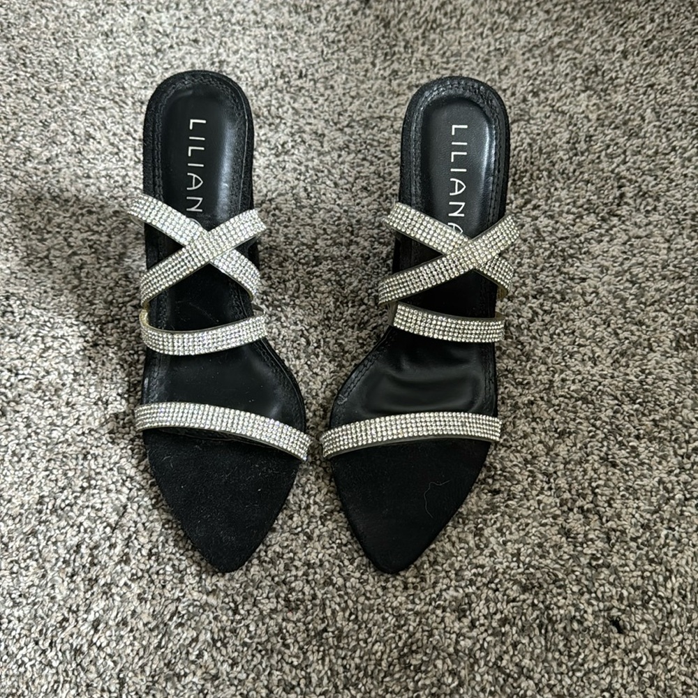Black strappy heels